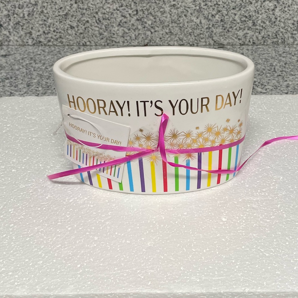 EUC Colorful Bowl, “Hooray! Its Your Day” Celebrate, fill with an array of items